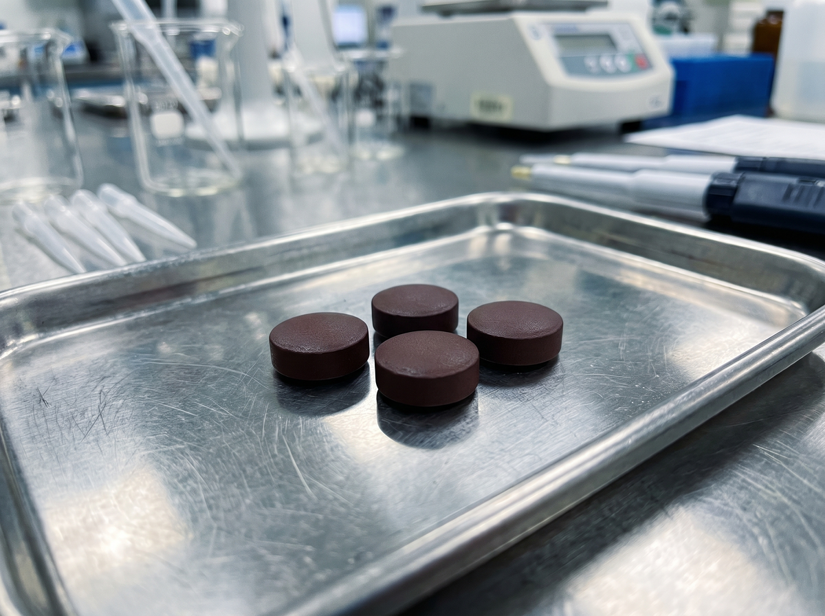 Recov tablets on a lab tray