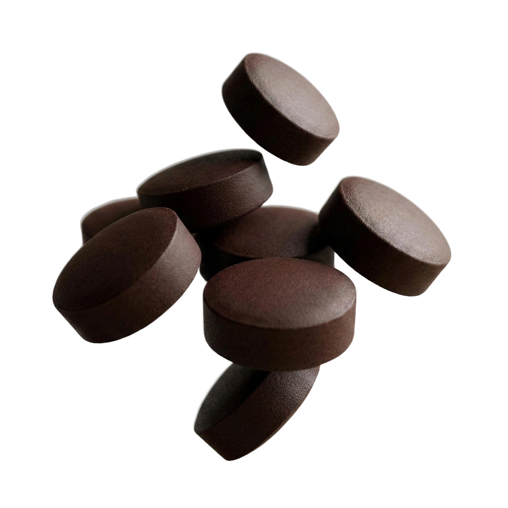 Close-up of Recov protein tablets