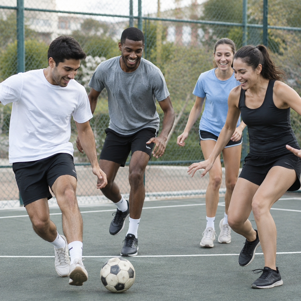 Friends playing a friendly game