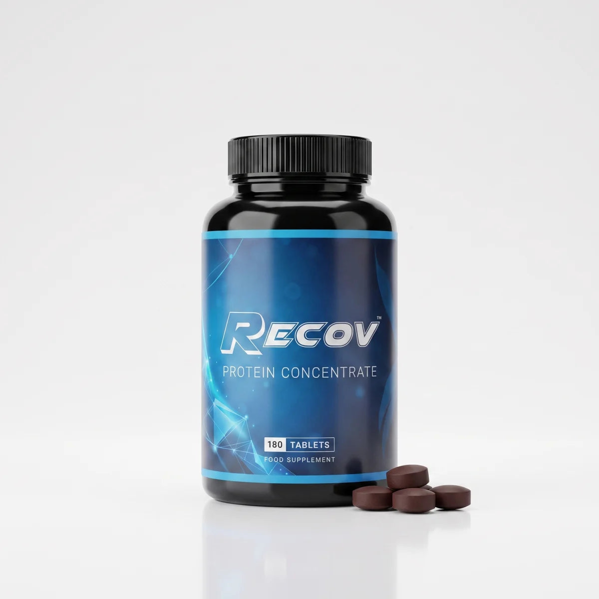 Recov bottle with recovery tablets beside it