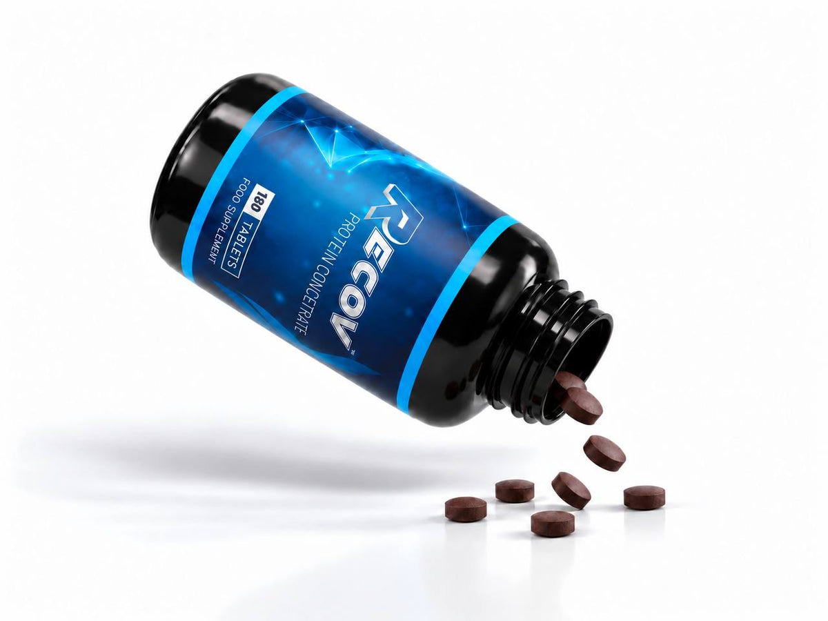 Recov bottle with tablets