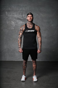 Recov Active Singlet in black, front view